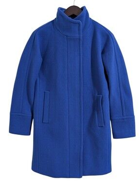 J.Crew Stadium-Cloth Cocoon Coat Royal Blue Wool Size 2 B2770